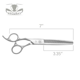 Recubay Left Handed Matte Deluxe Dog Grooming Scissors Great Grooming Shears for All Breeds ,Design For Professional Groomer. (50T Thinner Lefty)
