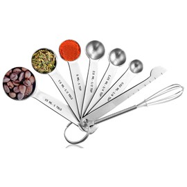 Stainless Steel Measuring Spoon, Measuring Spoon, 8-Piece Measuring Ruler for Baking Measures, Drying Rations and Liquid Oil Vinegar Dishwasher Safe Good Kitchen Tool