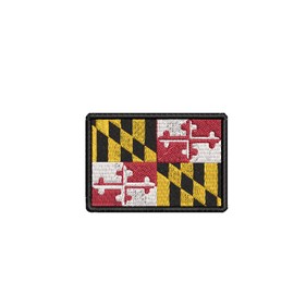 Maryland State Flag Patch 3" x 2" Fully Embroidered Iron-on/Sew-on Decorative Embroidery Applique Clothing Vest Jacket Bag Premium Stitching Souvenir Badge ANNAPOLIS BANNER Emblem MD