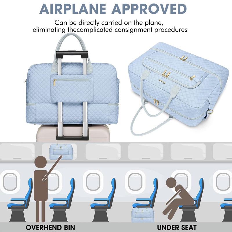 Travel Duffle Bag Weekender for Women - Carry-On Overnight Bag