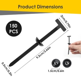 Nylon Universal Cable Tie Buckle, OIHCAZ 100PCS Black Heavy Duty Self Locking Zip Ties with Pins and Buttons Designed for Car Body, Home and Garage Use UV Resistant Zip Tie Mounts