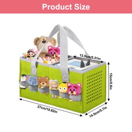 Bag for Toniebox Starter Set, Carry Bag Compatible with Tonies Figure Accessories, Storage Box Carry Bag with Handle, Can Hold 30-40 Figures, for Figures Storage, Chargers, Accessories, Green