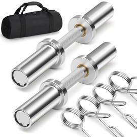 DASKING Pair of 16" Olympic Dumbbell Handles,360°Rotation Dumbbell Bars for 2" Olympic Weight Plates,Heavy Duty Olympic Dumbbell Bar/Handle for Home Gym Strength Training with 2 Pair of Spring Collars