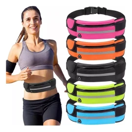 Universo en Linea Cangurera Deportiva Con Cinturón Elástico Salida Audífonos Color Celeste