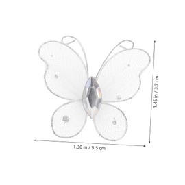 STOBAZA 50pcs White Mesh Wire Butterflies Romantic Wedding Decoration Accessories for Home Parties and Christmas Tree Decor Craft Supplies for Creating Atmosphere