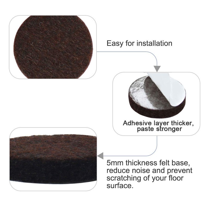 uxcell 24pcs Furniture Pads Round 1 3/4" Self-stick Non-slip Anti-scratch