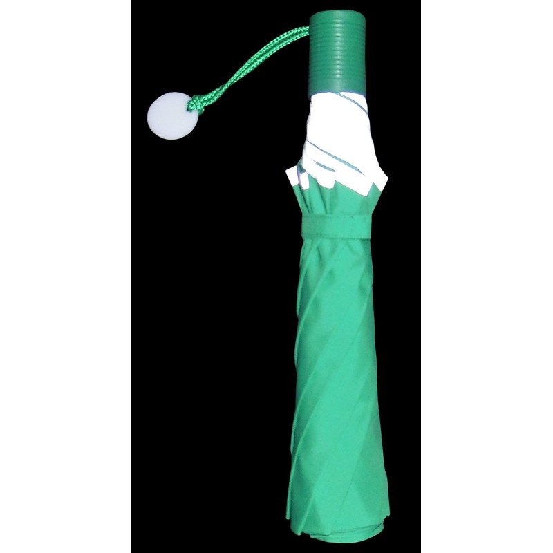 安全 反射テープ付 指をはさまない 開閉らくらく 無地 軽量 子供用 折りたたみ傘 ５３ｃｍ (グリーン)