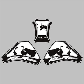KLR650 Tank PAD Front Side Tank Pad Fuel Stickers Compatible with Klr650 2022-2025 3D Gel Tank Fuel Gip Decal KLR650 Sticker Pad (White)
