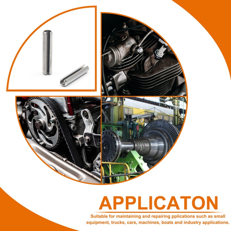 ISPINNER 220pcs Roll Pin Set, Stainless Steel Slotted Spring Pin