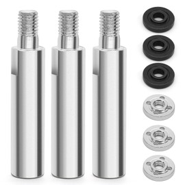 Rierdge Angle Grinder Extension Connecting Rod, 3/8" M10 Thread Hole 80mm Extension Shaft Stainless Steel Rotary Extension Shaft for 100 Type Angle Grinder, 3 Pcs