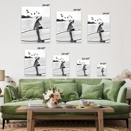 Poster Master Woman Surfer Canvas - Fashion Print - Beach Photography Art - Gift for Women & Fashionista - Luxury Brand Art - Decor for Bedroom or Living Room - Available in 8x10 to 30x40