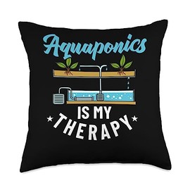 Aquaponic System Fish Tank Aquarium Gardening Plants Throw Pillow, 18x18, Multicolor
