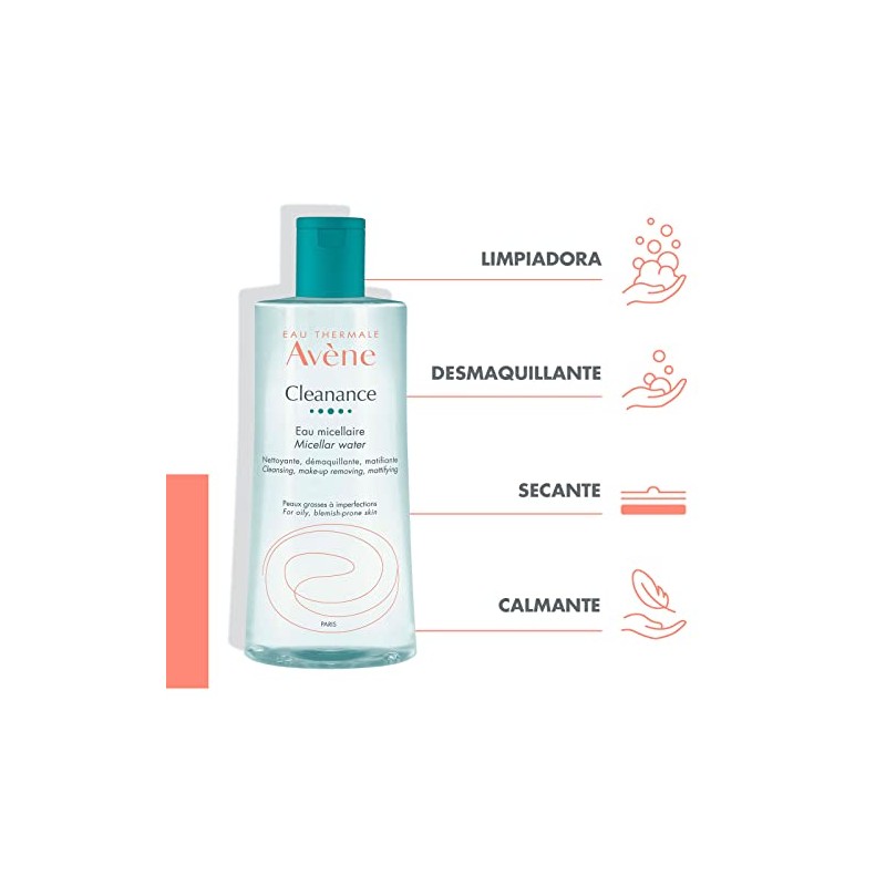 Avène Cleanance Agua Micelar Desmaquillante Piel Grasa 400ml