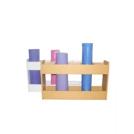 요가 매트 정리대 운동기구 필라테스 폼롤러정리대 수납 [원목색 7구] Yoga Mat Organizer Exercise Equipment Pilates Foam Roller Organizer Storage [Wood Color 7-Compartments]