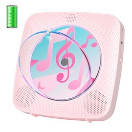CD Player Portable Bluetooth Rechargeable: CD Players for Home Kegaudio 1800mAh Desktop Wall CD Player with Speakers with Dust Cover FM Radio USB Remote Control