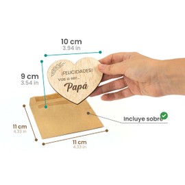 CONTRAXT Tarjetas anunciar embarazo madera. Sorpresa anuncio embarazo sorpresa Vas a ser Papa Idea de Regalo original futuro papa padre primerizo bebe (Papa)