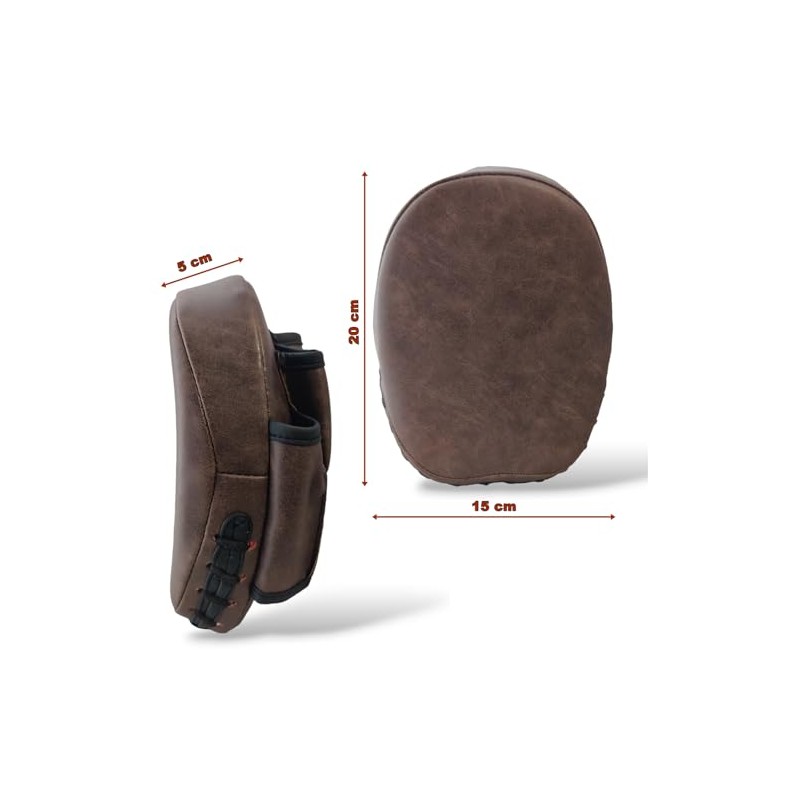 Curved Mini Focus Pad Leather Vintage Retro Style Mitt Muay