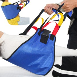 Transfer Belt Transfer Sling - Padded Gait Belt - Heavy Duty Patient Lift, Mobility Standing and Lifting Aid for Disabled, Elderly, Injured - Safely Move from Bed and Wheelchair (Blue)
