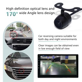 Downhill Car Reversing Camera, IP68 Waterproof HD Night Vision CCD Rear View Camera with Bracket Wire Harness, 170 Degree Wide-Angle Dynamic Path Guide Line Camera, Universal for Most Cars (Black)