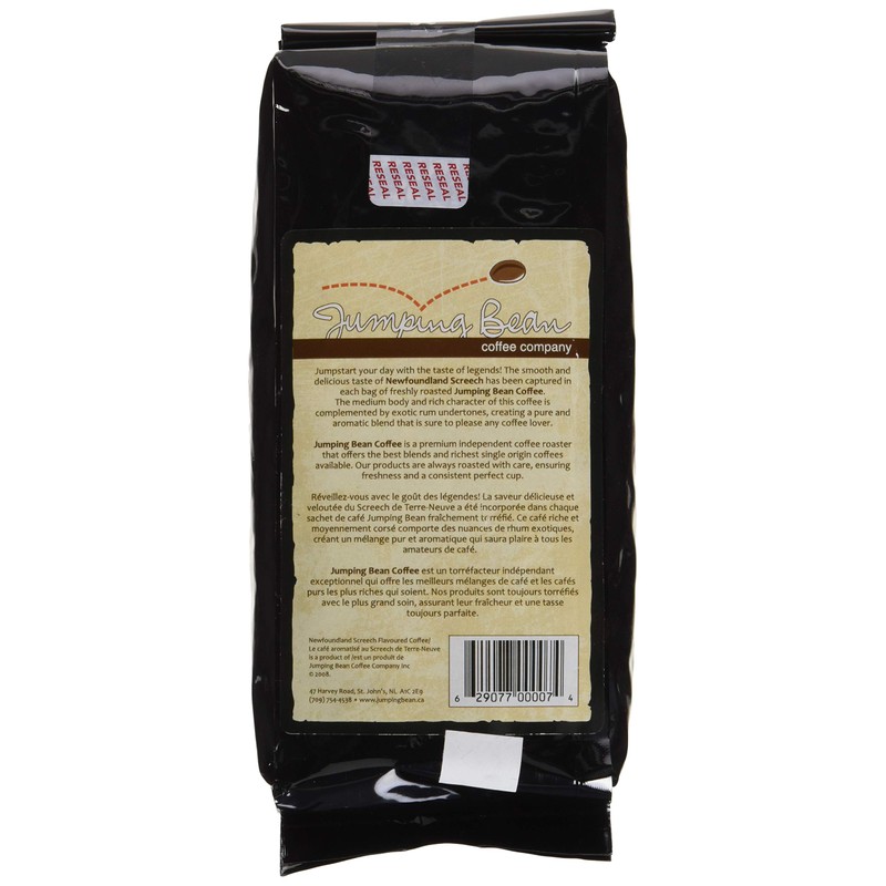 Jumping Bean Newfoudland Screech Rum Flavoured Whole Bean Coffee, Screech