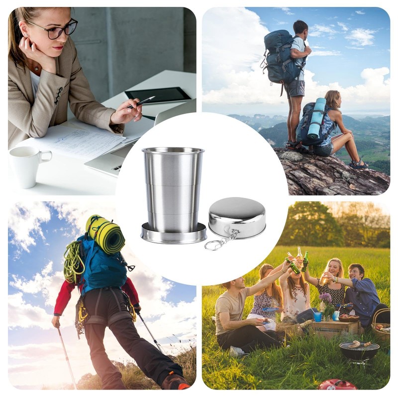 Stainless Steel Folding Cup - Collapsible Cups for Traveling |