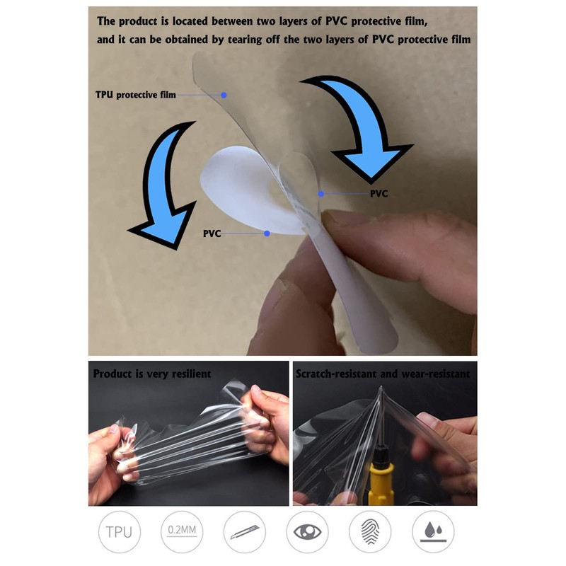 Logctee 4 Pack Clear Universal Car Door Handle Scratch Protectors,