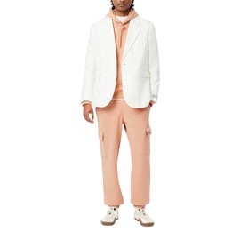 Lacoste Men's Regular Fit Non-Brushed Fleece Cargo Sweatpants, Latte, Medium