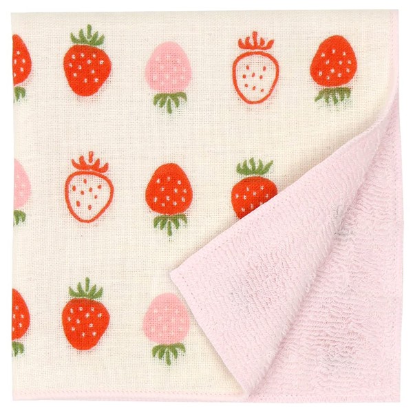 Hamamonyo Wadaru Semi-Wash (Towel Handkerchief), Bean Strawberry
