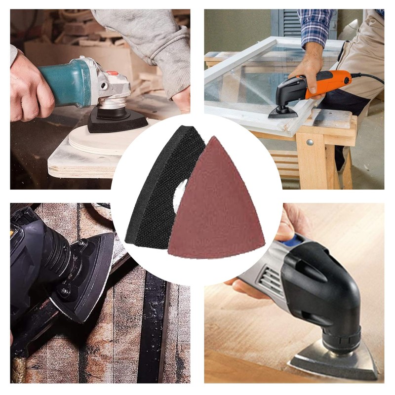 4 pieces multi-tool sanding plate, 80 mm, triangle sanding plate,