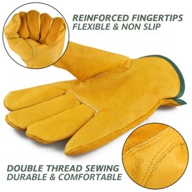 EINSKEY Gardening Gloves for Men Women, Tough Thorn Proof Leather Safety Work Gloves, Heavy Duty Rigger Protective Gloves with Strong Grip for Garden Yard Mechanic Welding