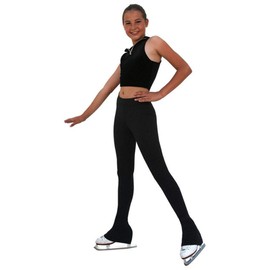 ChloeNoel P23-2 Contrast Waist Figure Skating Pants Black Child Large