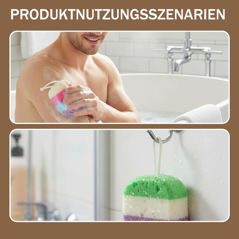 Kids Bath Sponge, 4 Pcs Bath Sponges for Men Women