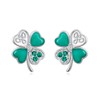 Flyow St Patricks Day Clover Earrings for Women 925 Sterling