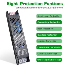 12V 200W Power Supply, 12 Volt 16.5A DC Power Supply, AC 110-250V to DC 12V Converter Transformer, LED Driver, Switching Power Supply for Strip Lights, Lighting Fixtures, Industrial Projects, Radio