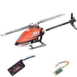 OMPHOBBY M1 V1 RC Helicopter for Adults - 6CH 3D Aerobatic RC Helicopters Outdoor with Dual Brushless Direct-Drive Motors, Outdoor Mini RC Aircraft for Advanced Pilots（BNF Version, Orange）