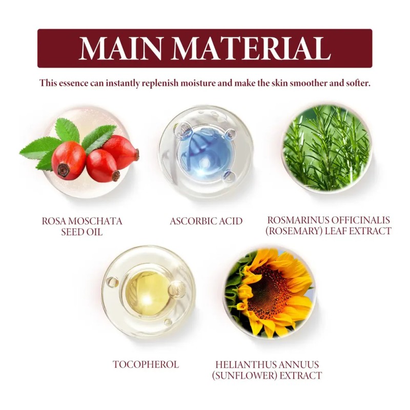 Suero Facial De Aceite De Rosa Mosqueta Con Vitamina C