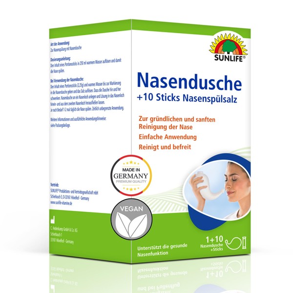 SUNLIFE Nasal Shower with 1 x 10 Sticks Nose Rinse