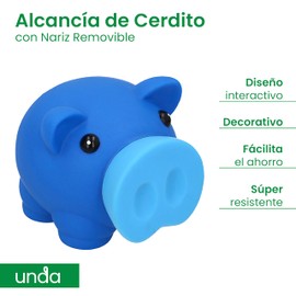 Unda Alcancia en Forma de Cerdito con Nariz Removible | Alcancía para Niños y Adultos | Ideal para Ahorrar Monedas y Billetes | Decorativa y Funcional | Regalo Perfecto para Niñas y Niños