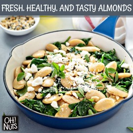 Oh! Nuts Almonds Blanched Sliced - Raw - 100% Natural - 2 LB - High-Protein Almonds - Packed in New York Zip-Seal Bag for Exceptional Freshness