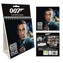 Pyramid International James Bond 2025 Desk Calendar – Collector’s Edition, Iconic Spy Design, 16-Month Planner, Gift for 007 Fans, Premium Paper, Stylish Layout