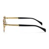 QVKUUT Classic Rectangular Sunglasses Retro Metal Frame Glasses for Men