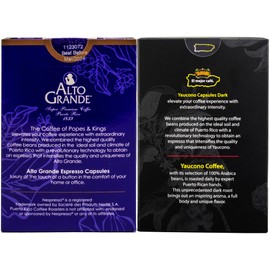 Alto Grande Super Premium and Yaucono 100 Percent Coffee From Puerto Rico Capsules Compatible with Nespresso Machines, 36 Count (18 Yaucono, 18 Alto Grande Grand Lares)