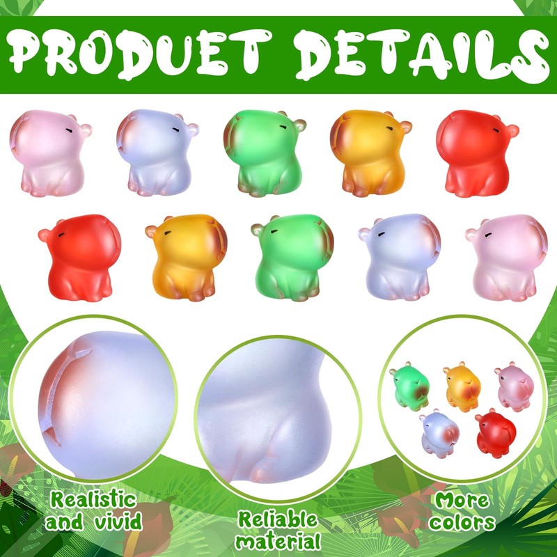 Simgoing 100 Pcs Capybara Figurines Mini Capybara Resin Figurines Capybara