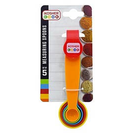 Multicolor Measuring Spoons - 5 Piece Set for Precise Cooking and Baking - Stackable Nesting Design - Color Coded Kitchen Tools by The Kosher Cook