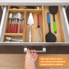 Bambloom Bamboo Kitchen Drawer Organizer, Wooden Storage Box for Utensil