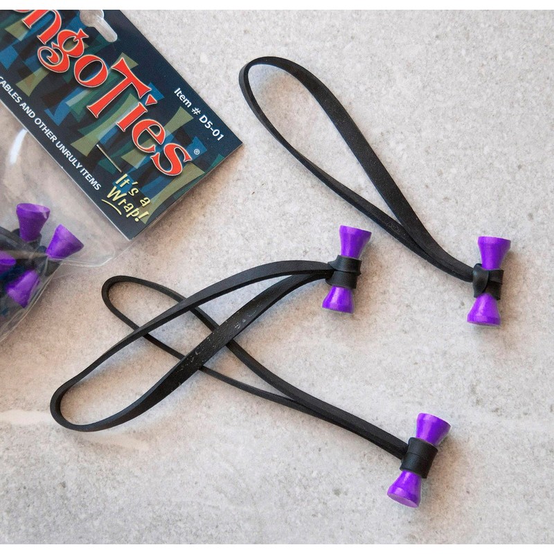 BongoTies PURPLE & BLACK "UBE" Bongo Ties - 10 Pack