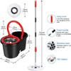 Spin Mop and Bucket with Wringer Set, 360° Spinning Mop