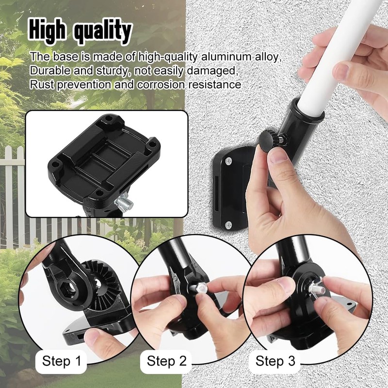 yotutun Adjustable Flag Pole Holder with Screws Wall Mounting Flag