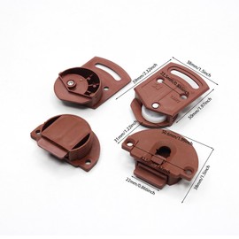 DmDoyy Pack of 4 Sliding Door Rollers, Sliding Door Runner, Cabinet Rail for Sliding Door System, Roller Rail, Drive for Furniture Sliding Doors, Plastic, Brown