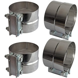 Exhaust Clamps 5" Lap Joint 304 Stainless Steel Band Clamp (4 Pack)